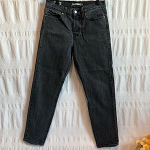 Levi’s premium wedgie jeans, faded black, EUC